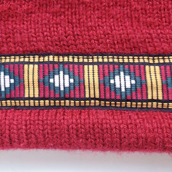 Vintage Merkley Headgear Red Wool Knit Winter Hat Toque Beanie Snowboard Canada - Picture 3 of 9